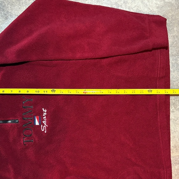 VINTAGE TOMMY SPORT THREE QUARTER ZIP FLEECE RED LARGE - Picture 4 of 6